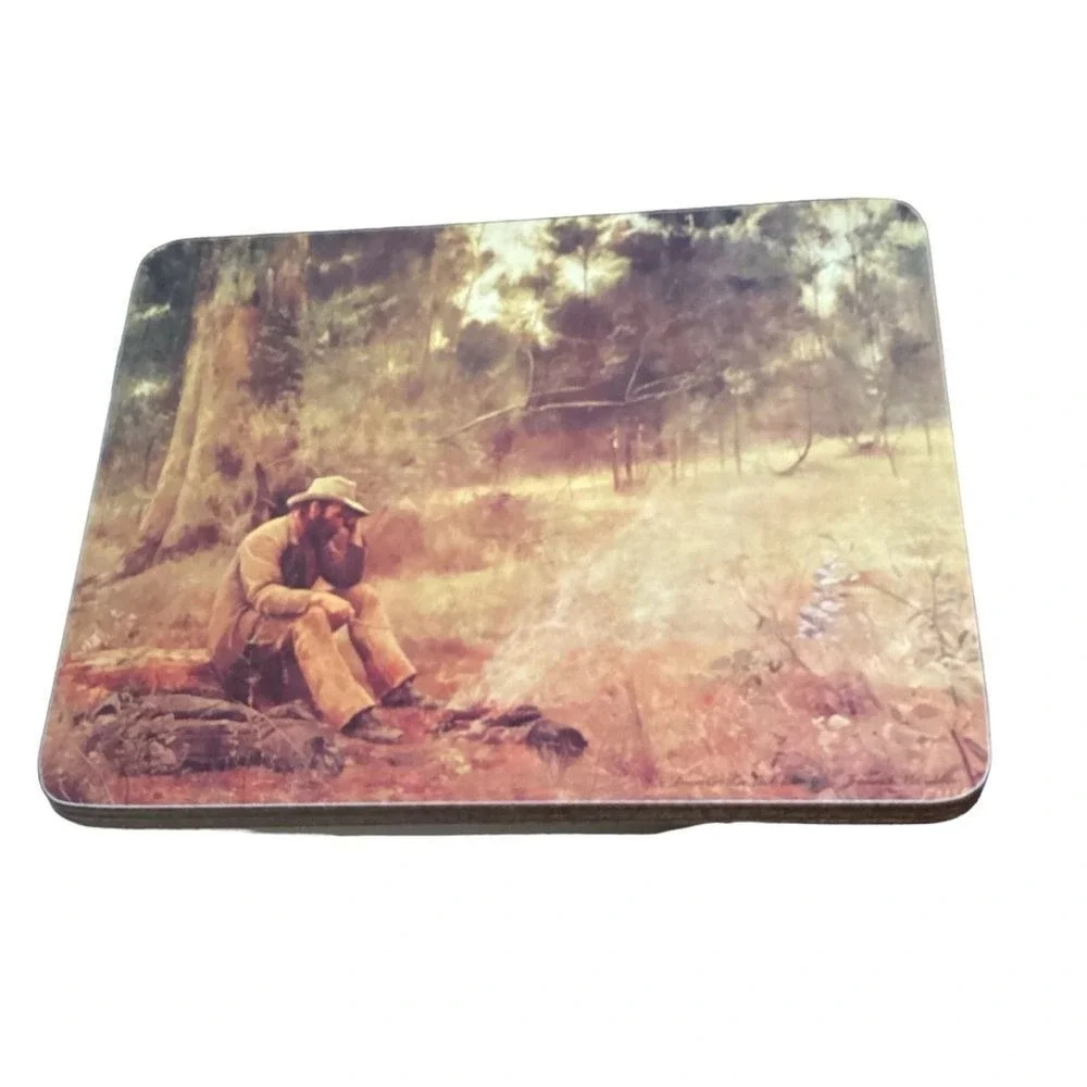 Target Australian Made Set of 6 Placemats Outback Sheep Shearing Stagecoach Art
